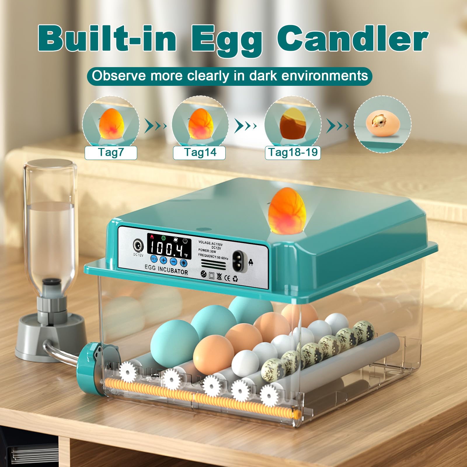 CoInceptus external humidification bottle connected to incubator for steady moisture