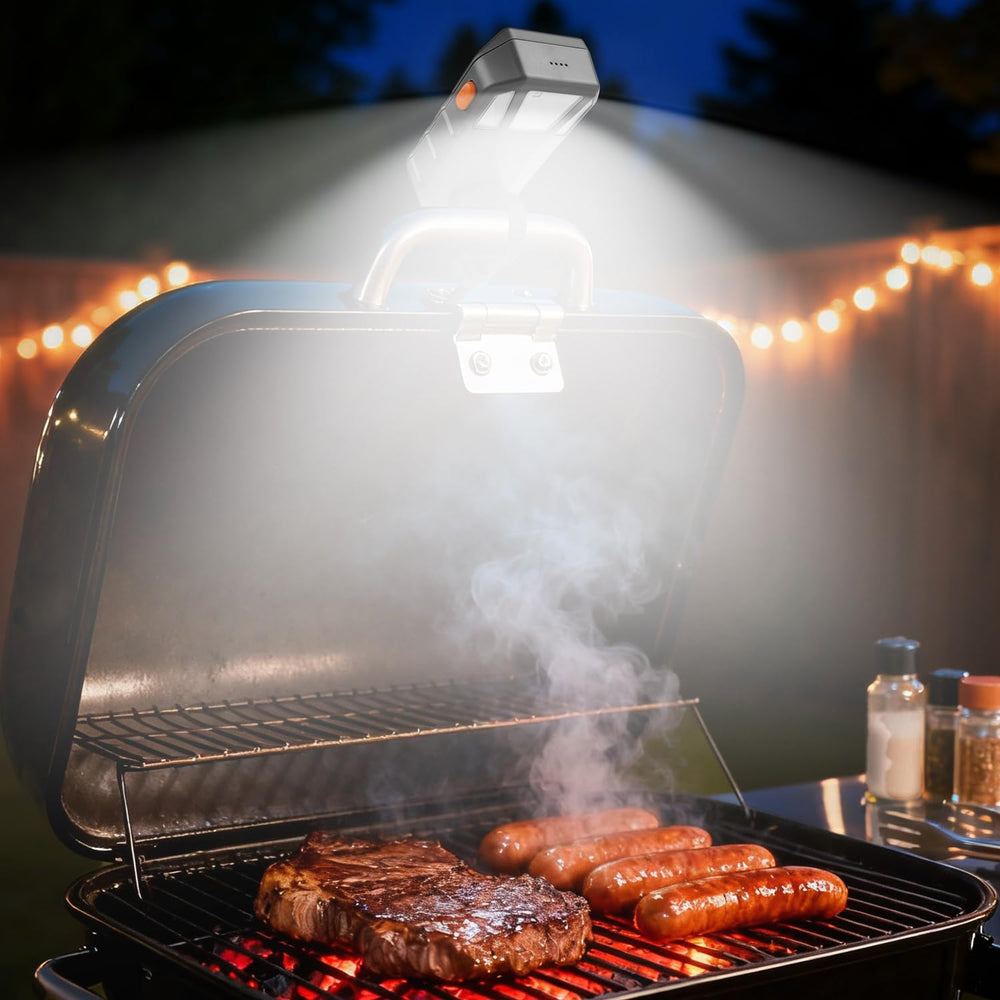 Coinicxcel light mounted on Blackstone handle providing bright cooking visibility
