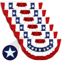 COKOKA front view of six 3x6 ft bunting for bold curb appeal