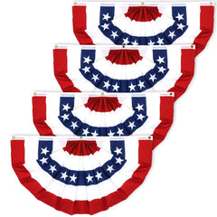 COKOKA front view pleated fan flag showing patriotic design and instant curb appeal