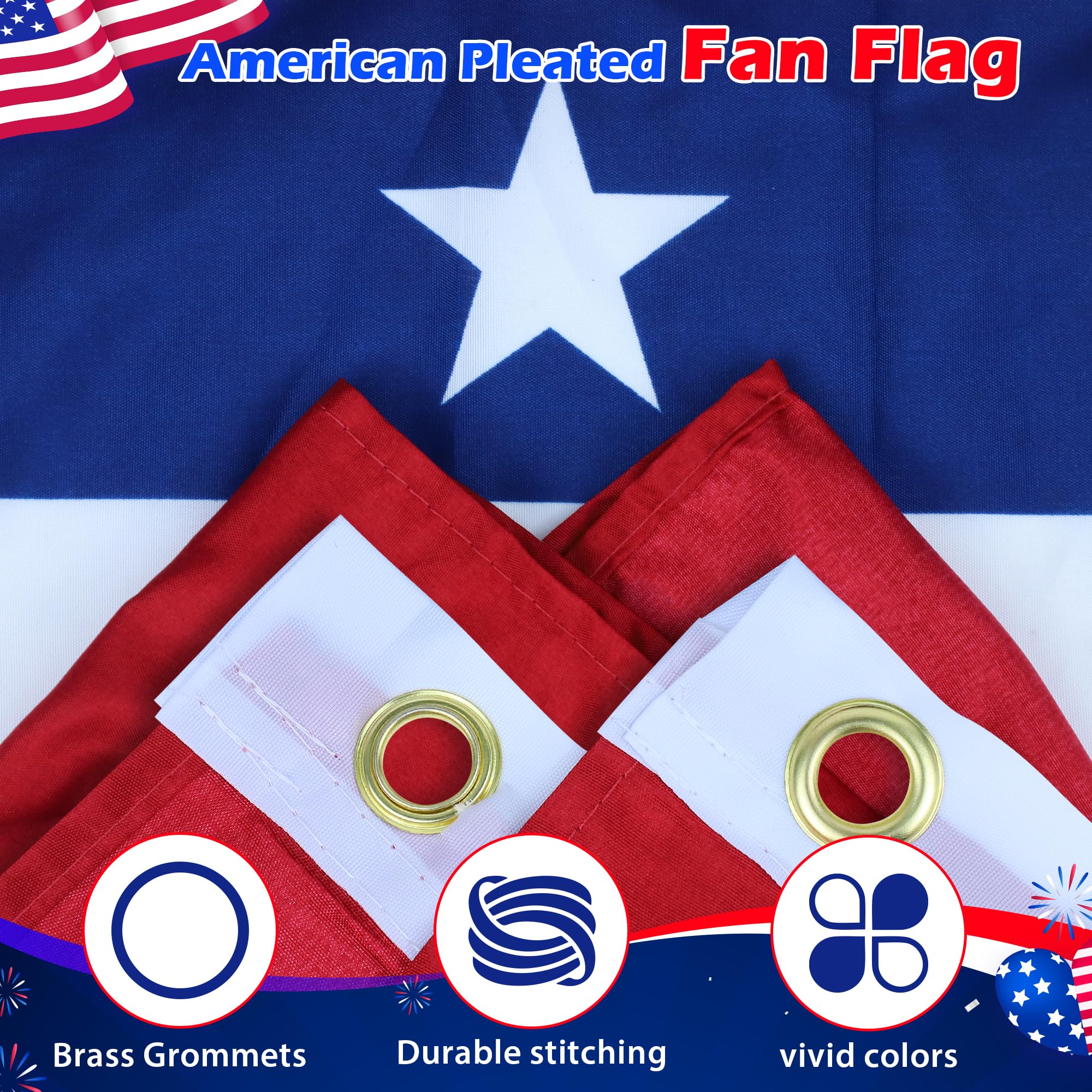 COKOKA four pleated fan flags draped across a porch creating cohesive holiday decor