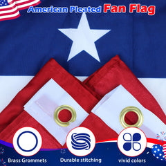 COKOKA four pleated fan flags draped across a porch creating cohesive holiday decor