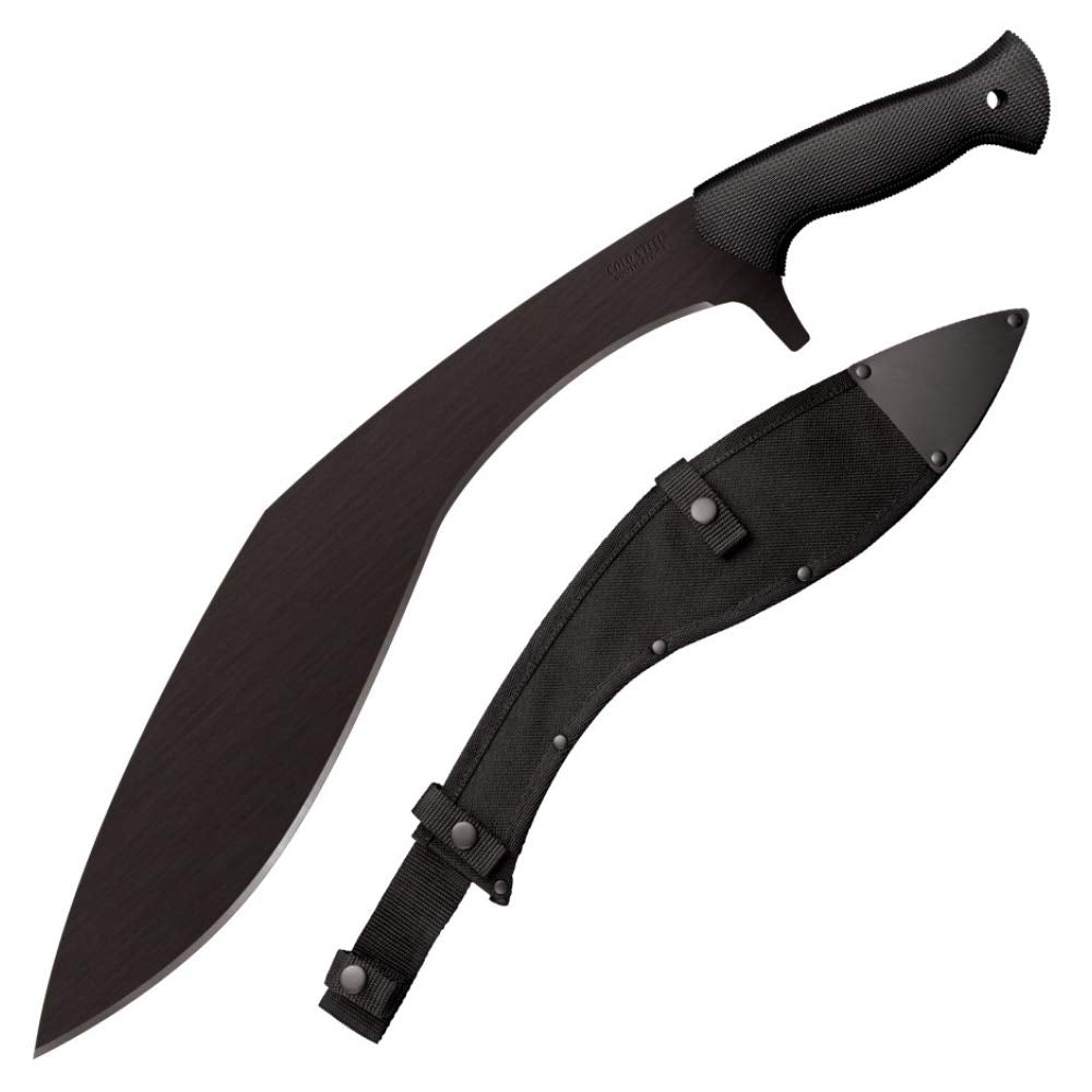 Cold Steel Royal Kukri close-up of handle and sheath highlighting hand guard and secure carry benefit