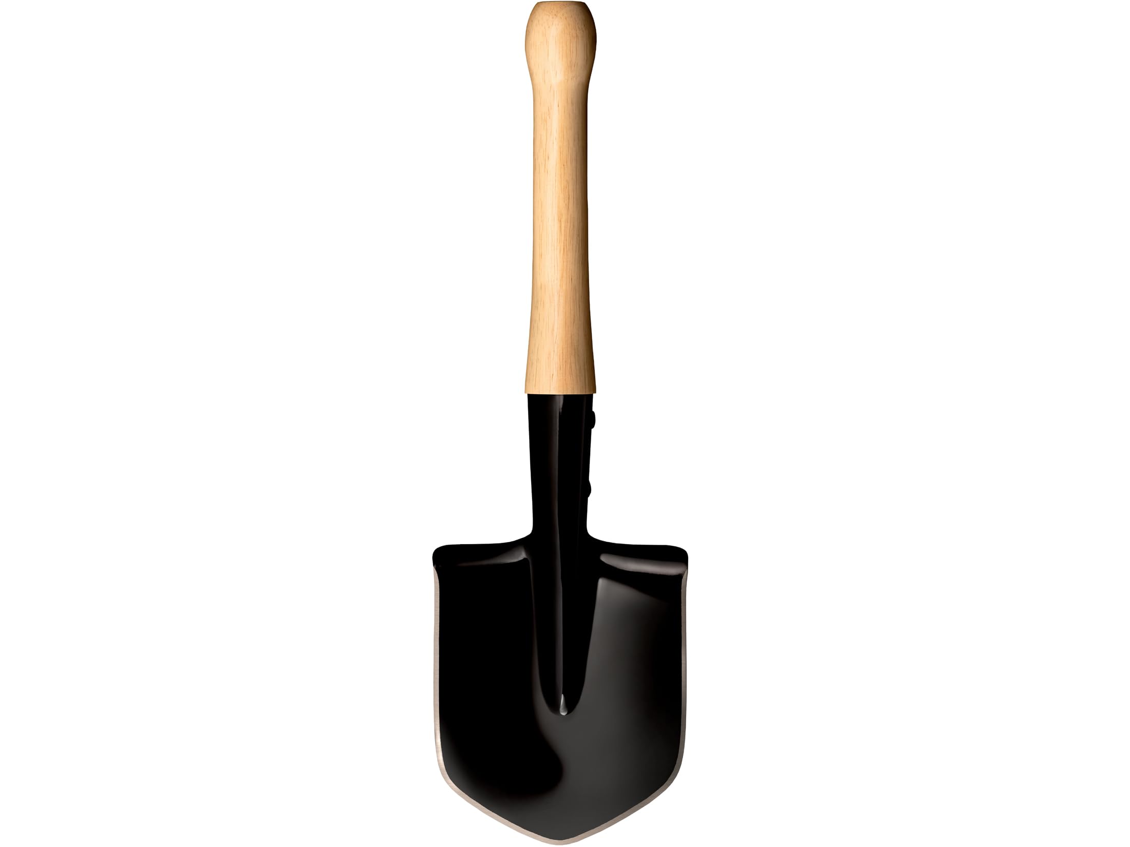 Cold Steel shovel front profile showing blade and hickory handle for reliable digging