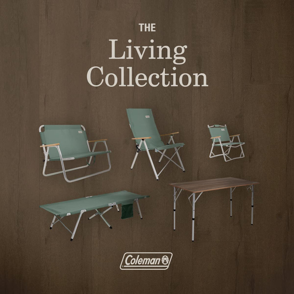Coleman bench back and aluminum frame detail showing sturdy construction and support