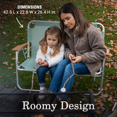Coleman close-up of natural wood armrest showing stylish support and comfortable grip