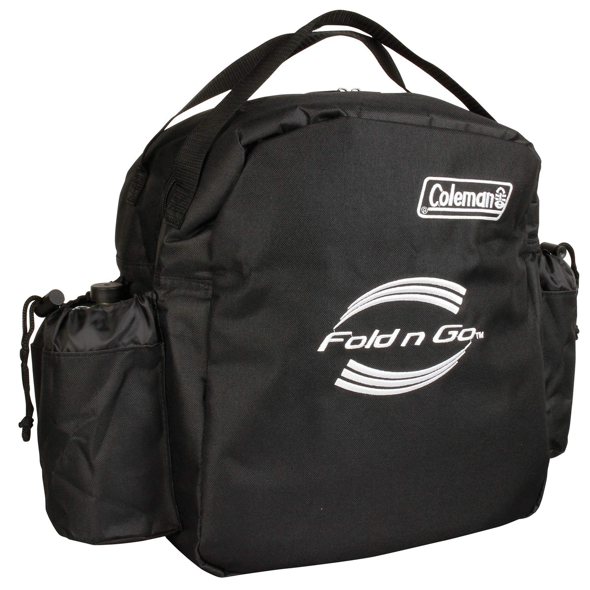 Coleman case front view showing durable nylon protecting stove