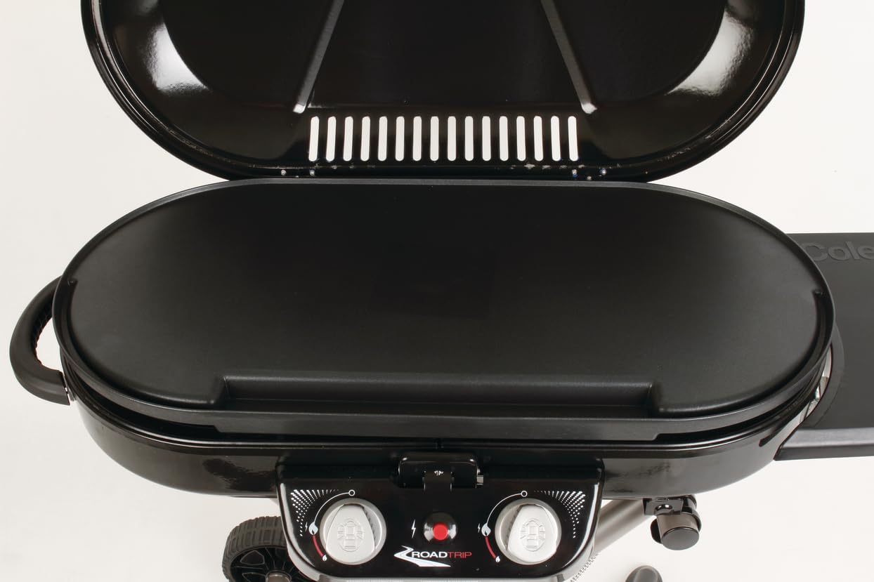 Coleman griddle in use at campsite cooking pancakes for convenient outdoor meals