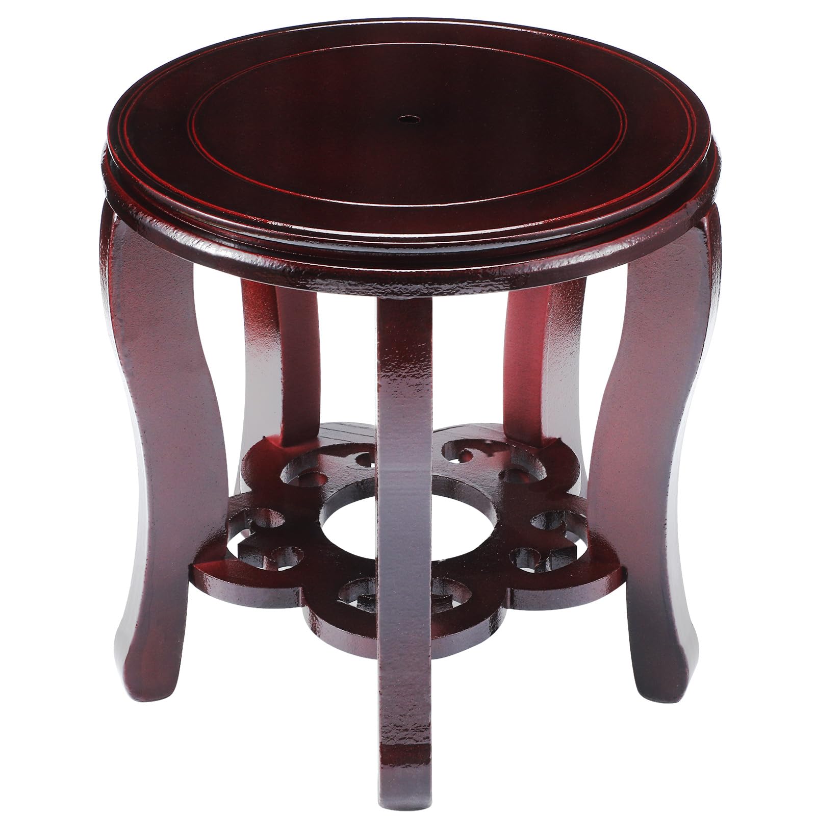 Colingmill front view showing stable round wooden display stand and balanced support