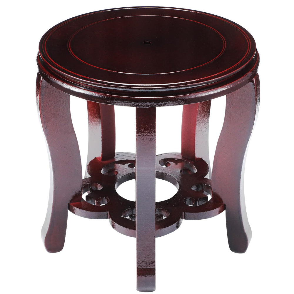 Colingmill front view showing stable round wooden display stand and balanced support
