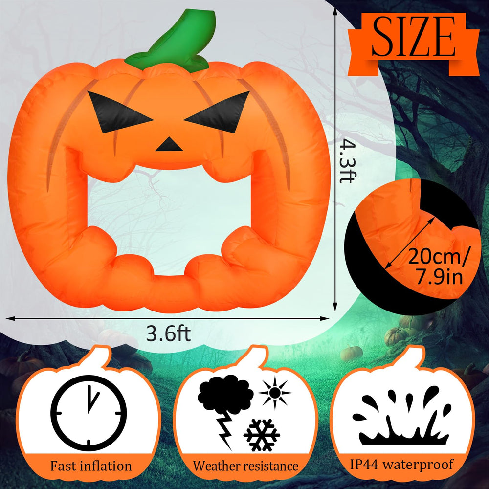 Colingmill inflated pumpkin side profile showing full 4.3ft scale