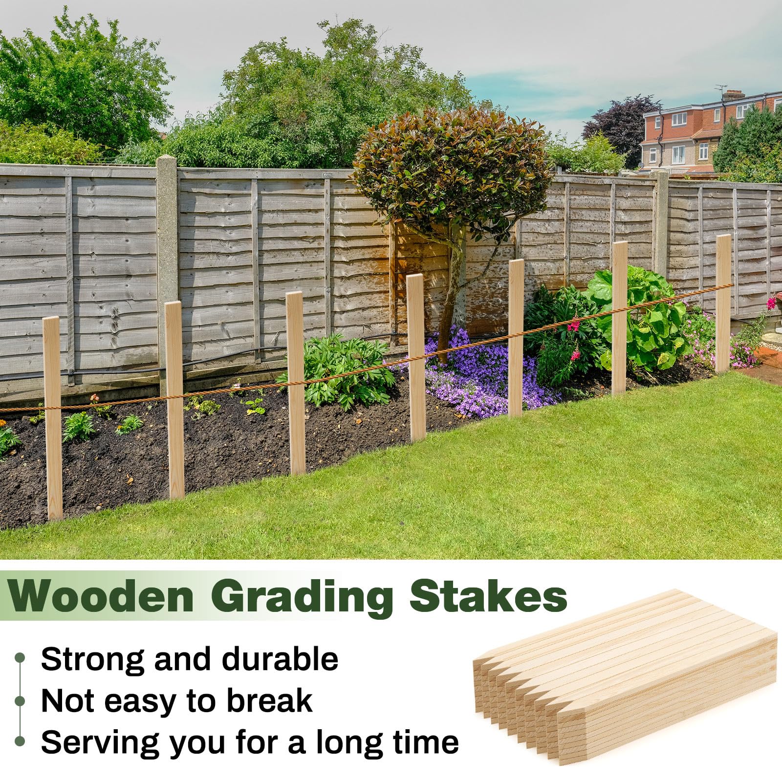 Colingmill stake beside ruler showing accurate 24-inch size for planning