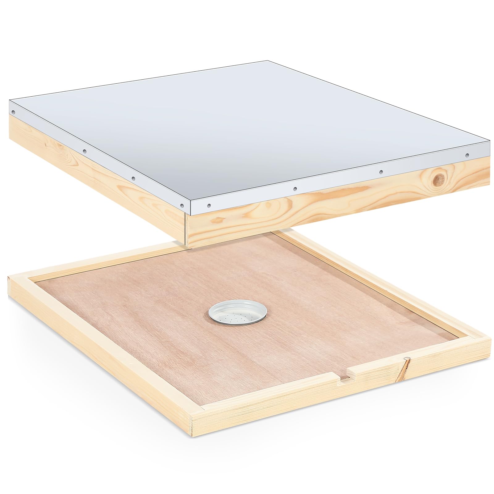 Colingmill telescoping outer cover front view showing weatherproof galvanized top and snug fit