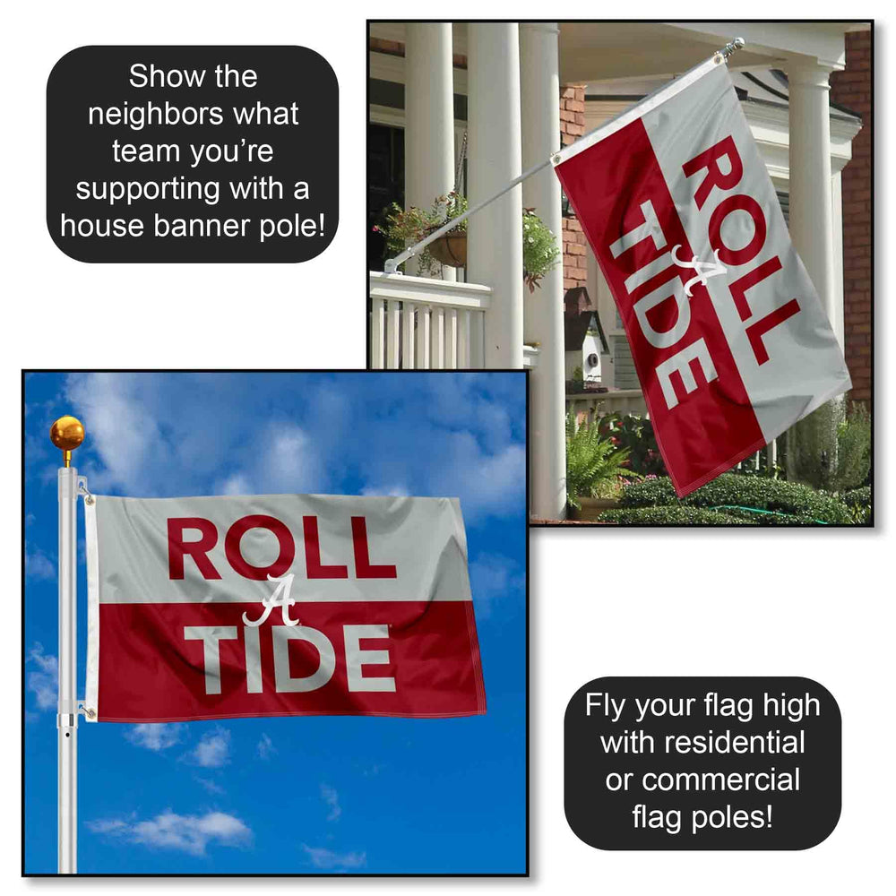 College Flags & Banners Co. quadruple-stitched fly end close-up for durability