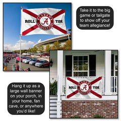 College Flags & Banners Co. flag displayed at tailgate, creates strong game-day team presence