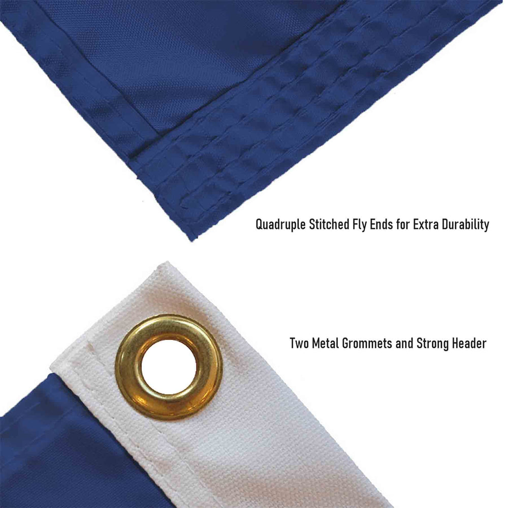 College Flags & Banners Co. polyester fabric texture close-up showing durable 150d weave