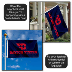 College Flags & Banners Co. quadruple-stitched fly end close-up for reinforced durability