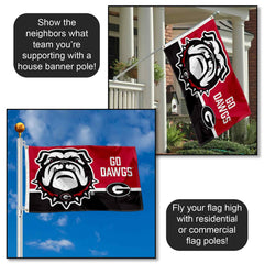 College Flags & Banners Co. fabric weave detail highlighting durable 150d polyester for lasting color