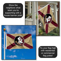 College Flags & Banners Co. close-up of quadruple stitching for long-lasting durability