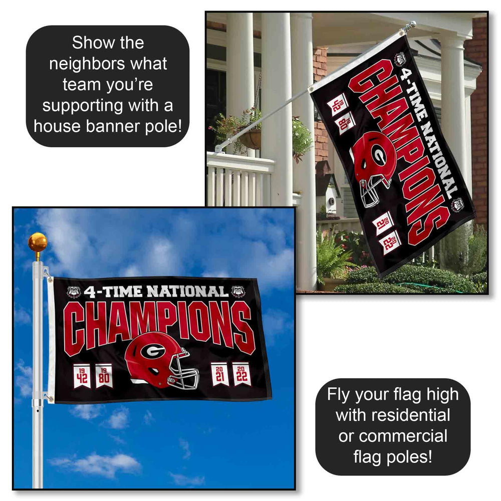 College Flags & Banners Co. close-up of screen-printed logo for vivid, long-lasting team graphics