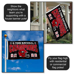 College Flags & Banners Co. close-up of screen-printed logo for vivid, long-lasting team graphics