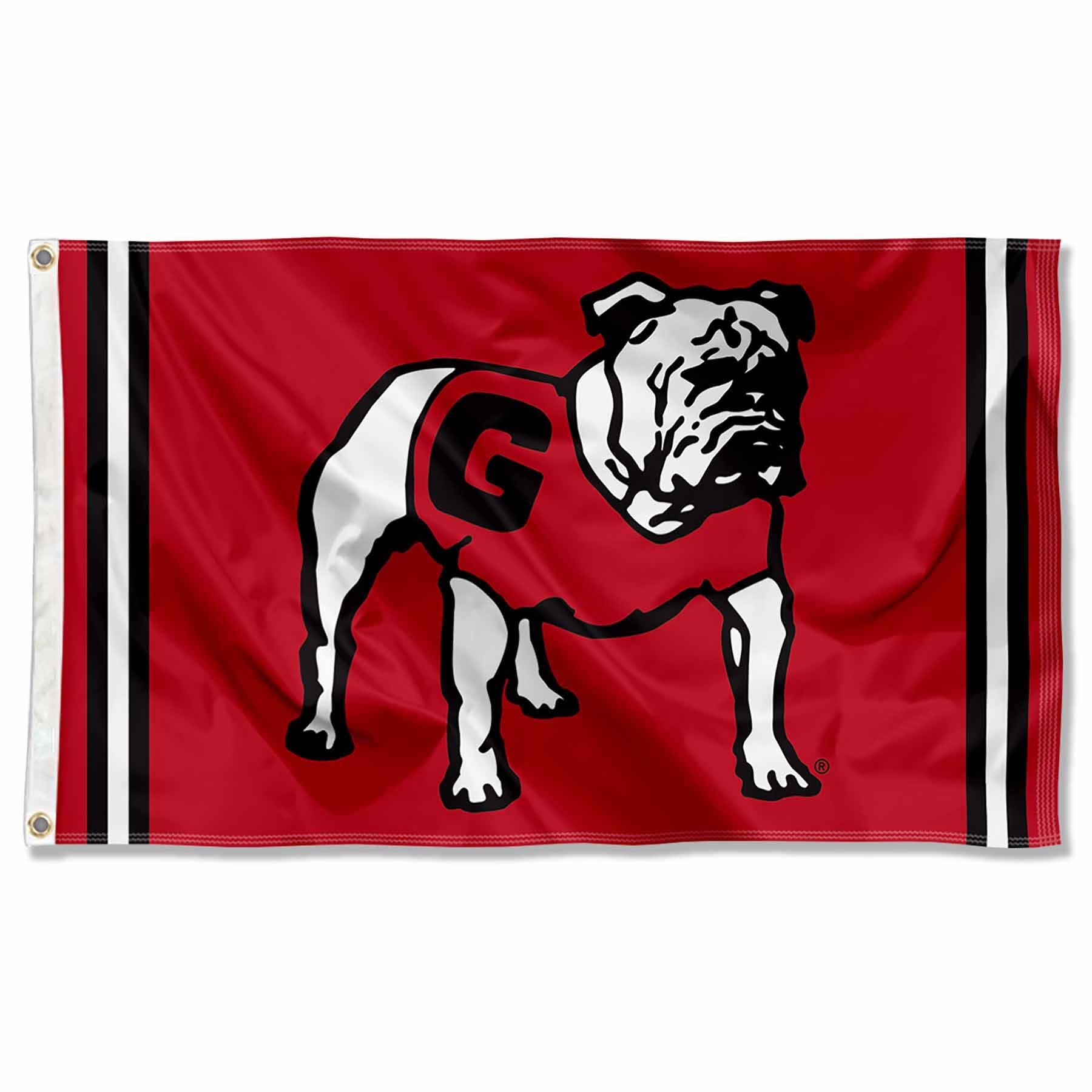 College Flags & Banners Co. front view showing Georgia Bulldogs retro design and bold team branding
