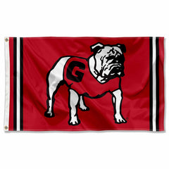 College Flags & Banners Co. front view showing Georgia Bulldogs retro design and bold team branding
