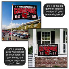College Flags & Banners Co. banner flying from a tailgate pole adding spirited game-day atmosphere