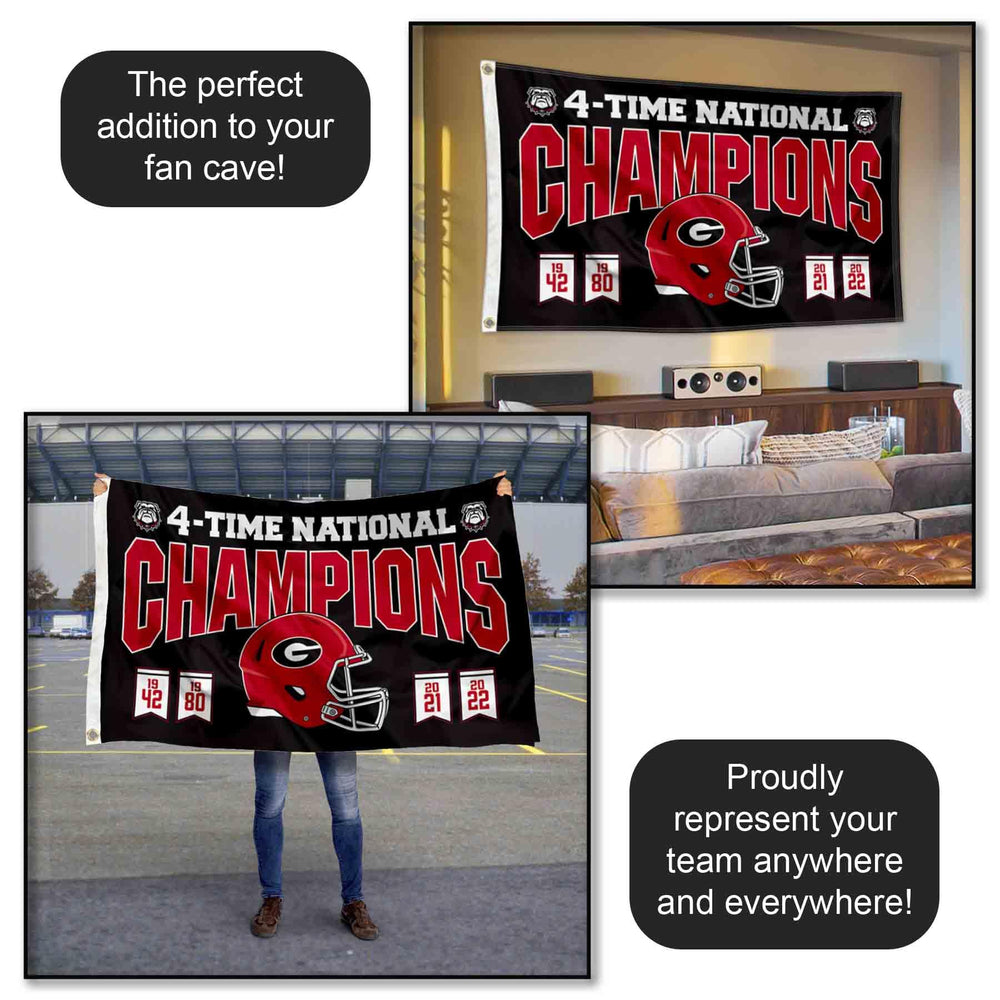 College Flags & Banners Co. large wall display in a fan room providing strong visual team support