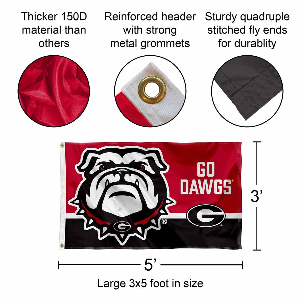 College Flags & Banners Co. close-up of metal grommet and reinforced stitch for secure mounting