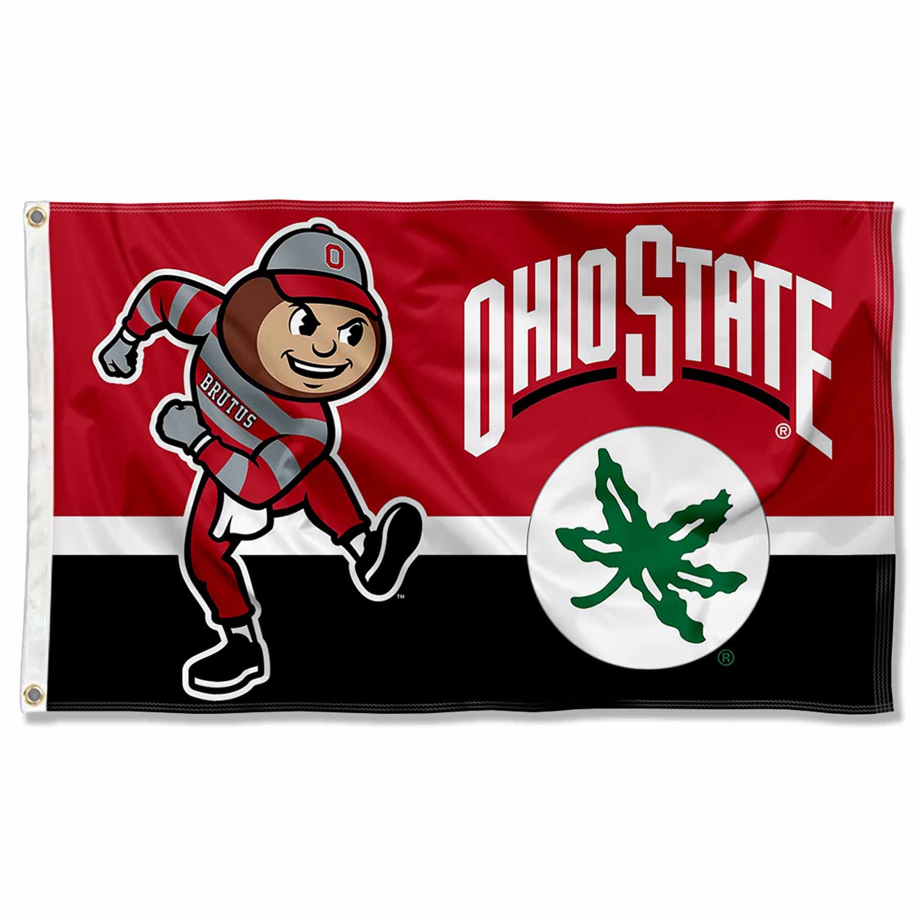 College Flags & Banners Co. Ohio State front view showing logo and vibrant colors for team pride