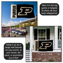 College Flags & Banners Co. Purdue flag in use at tailgate expressing team spirit