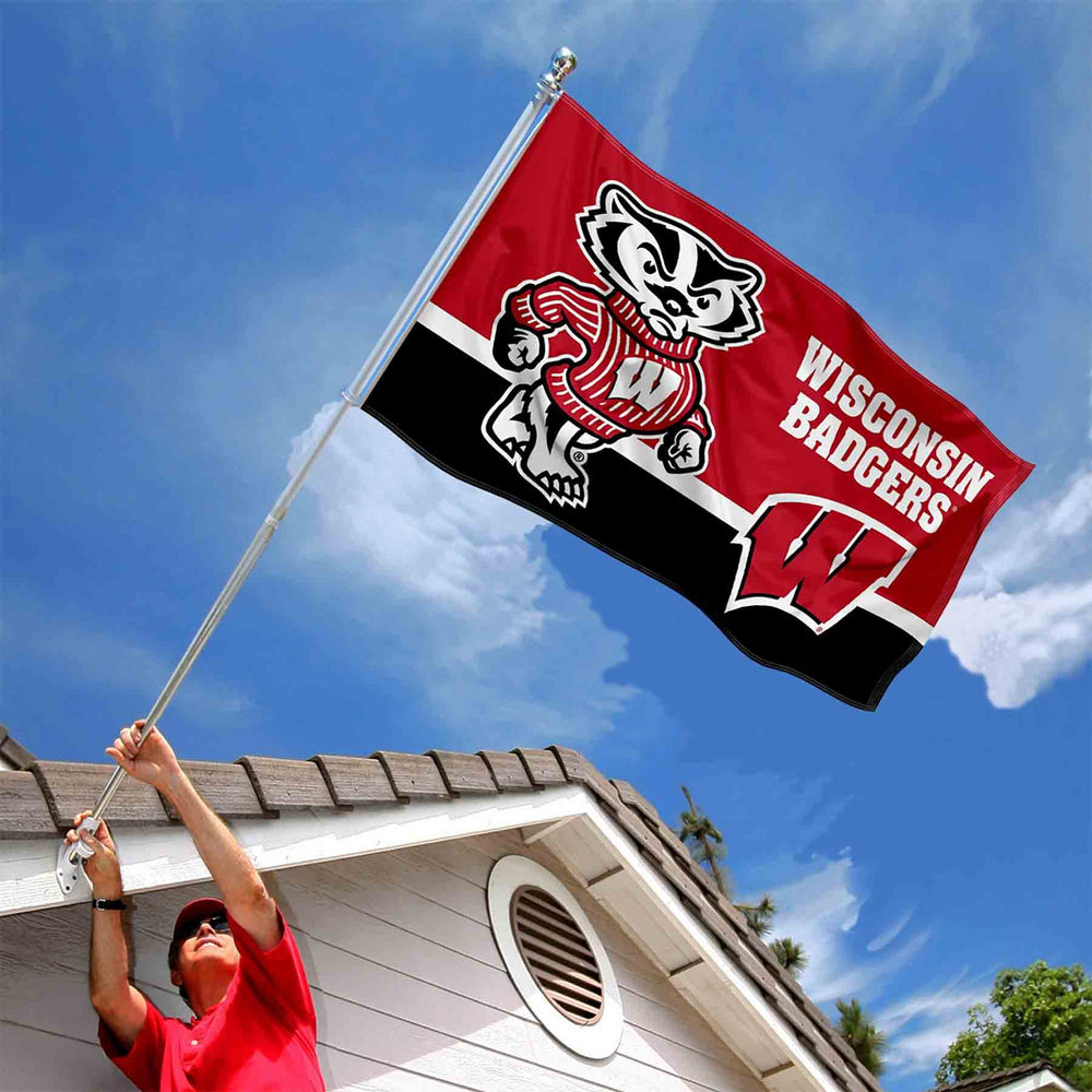 College Flags & Banners Co. close-up of quadruple-stitched flyends for long-lasting durability