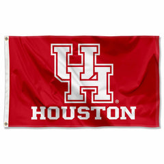 College Flags & Banners Co. front view of Cougars flag showing clear UH logo and visibility