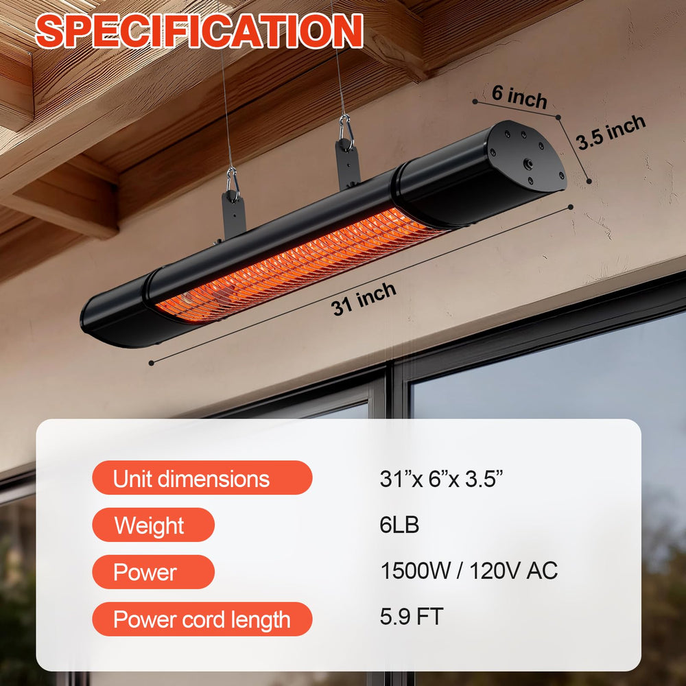 Colliford heater warming a nighttime patio scene, creates comfortable outdoor dining atmosphere