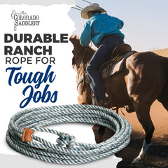Colorado Saddlery coiled Dungeness rope detail showing texture and durable weave for better handling