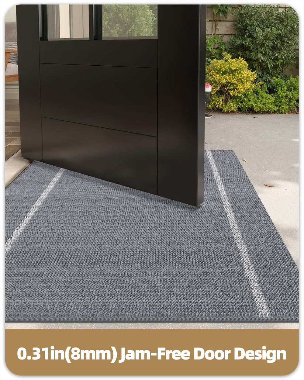 Color&Geometry rubber backing view providing non-slip stability outdoors