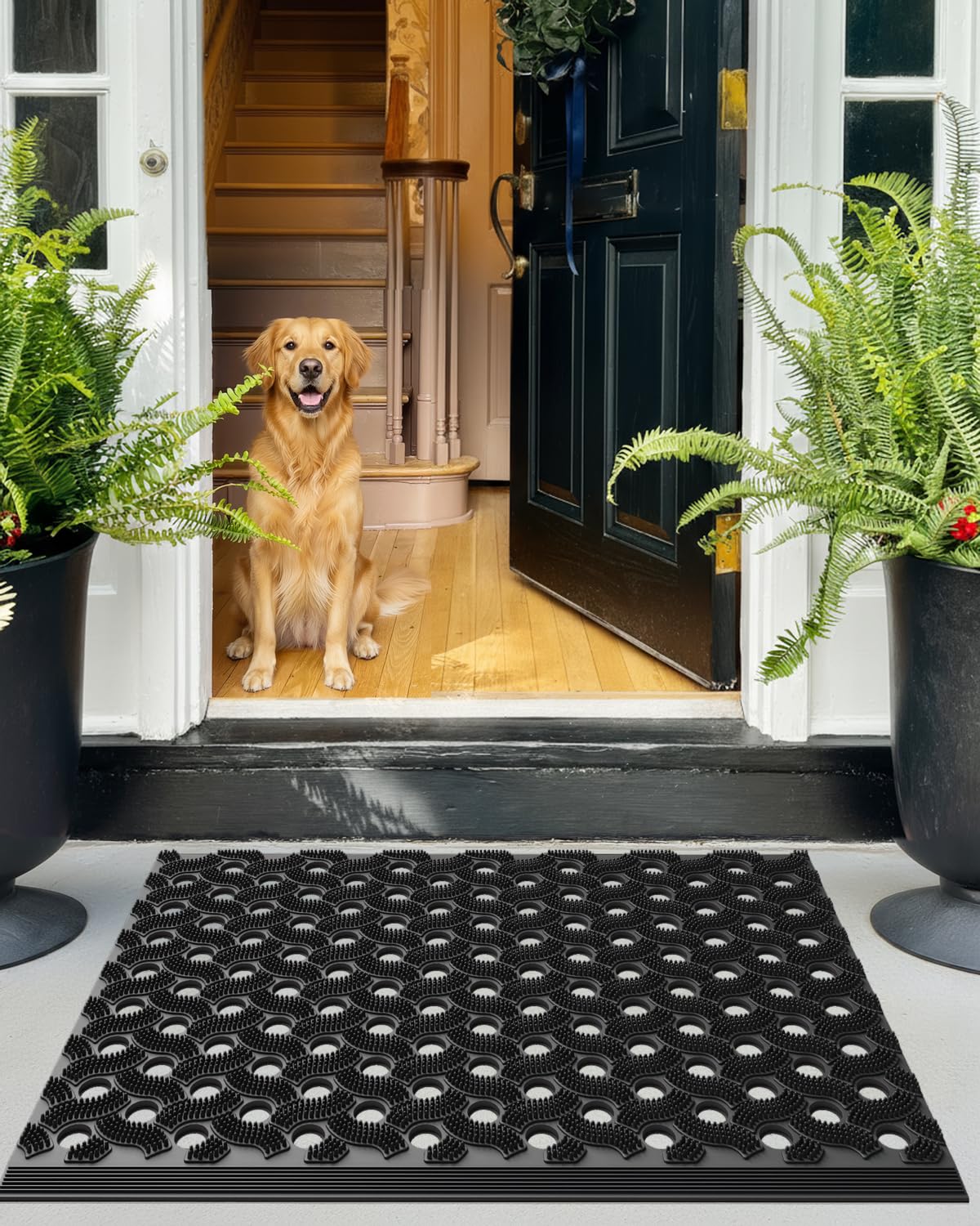 Color&Geometry boxed mat with label showing eco-friendly, odor-free TPE material