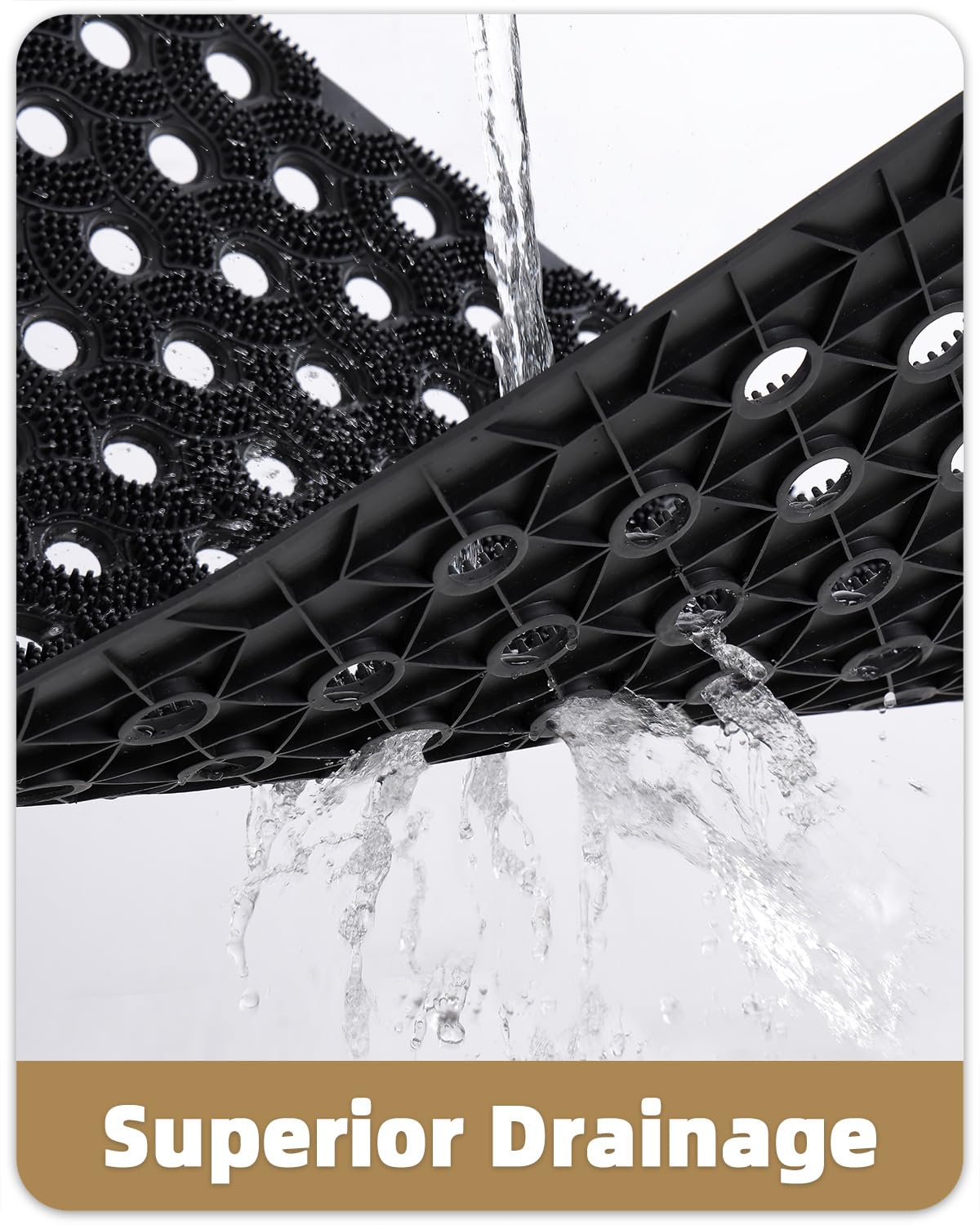 Color&Geometry detailed wave-texture surface that scrapes dirt while gentle on feet