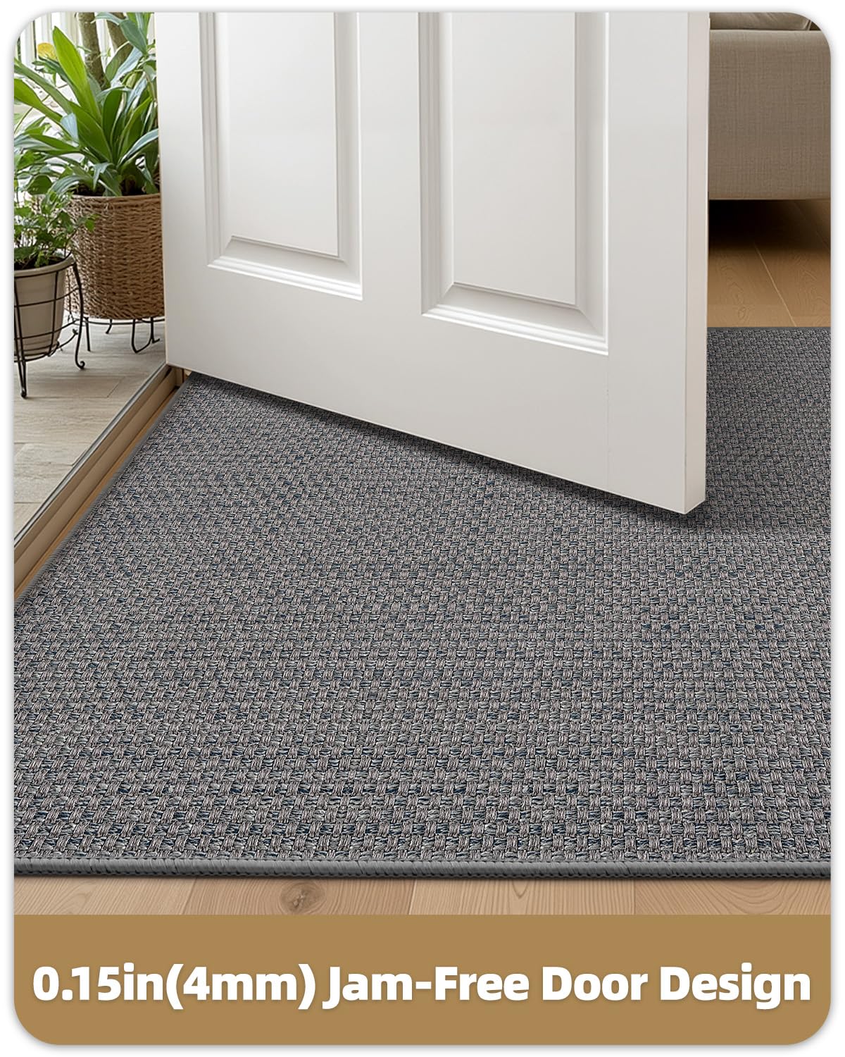 Color&Geometry rubber backing detail providing non-slip safety on floors