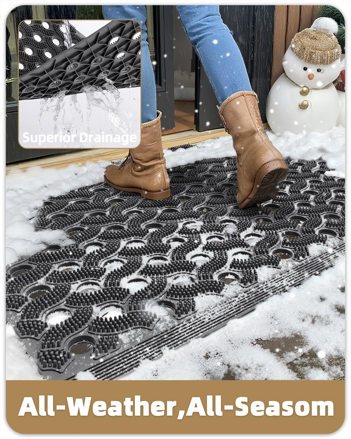 Color&Geometry mat beside a shoe to show 17x29 size and entry fit