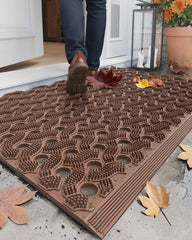 Color&Geometry front view showing brown 24x36 mat and durable welcome design for heavy traffic