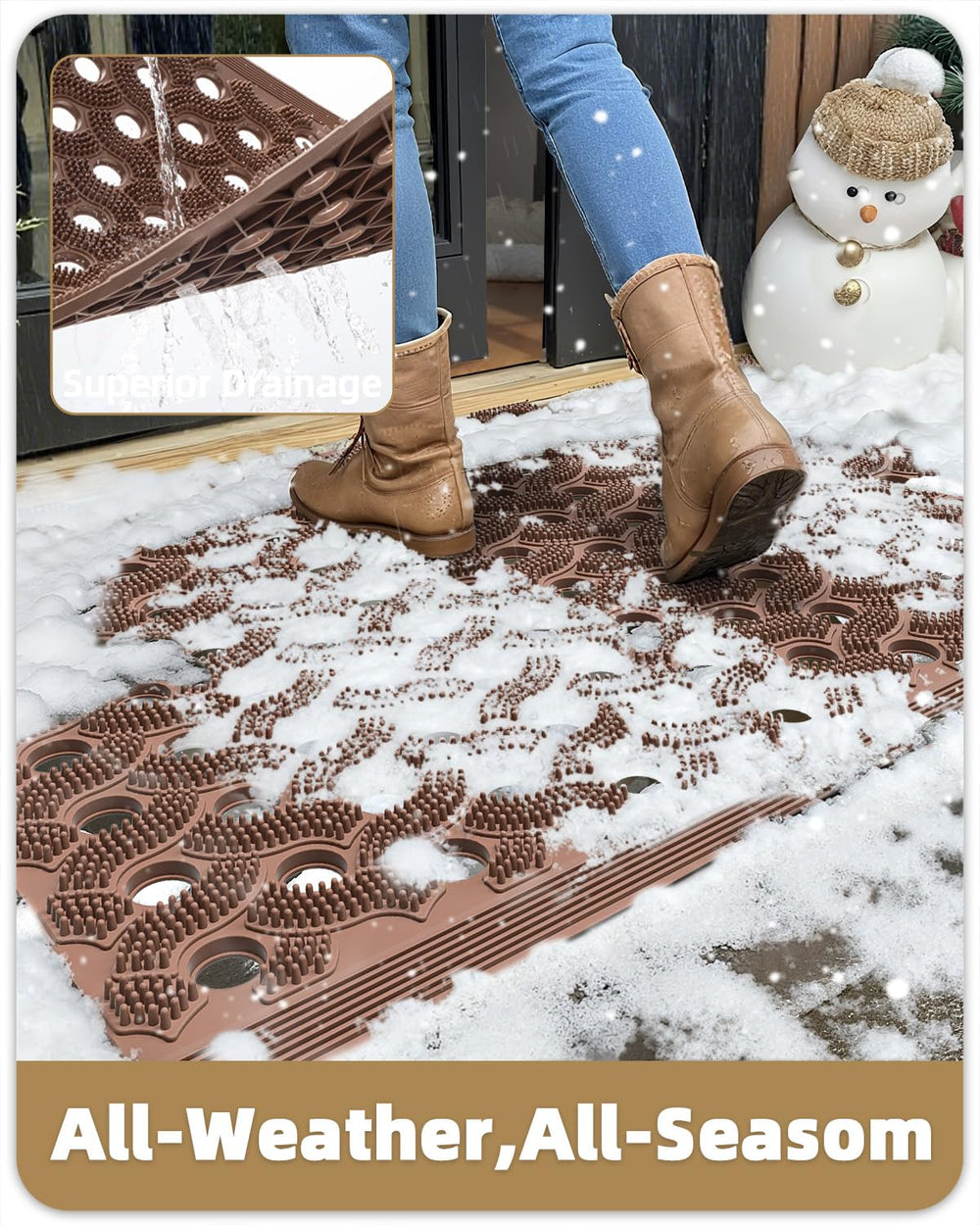 Color&Geometry mat in doorway showing 24x36 scale and secure fit for home entrances