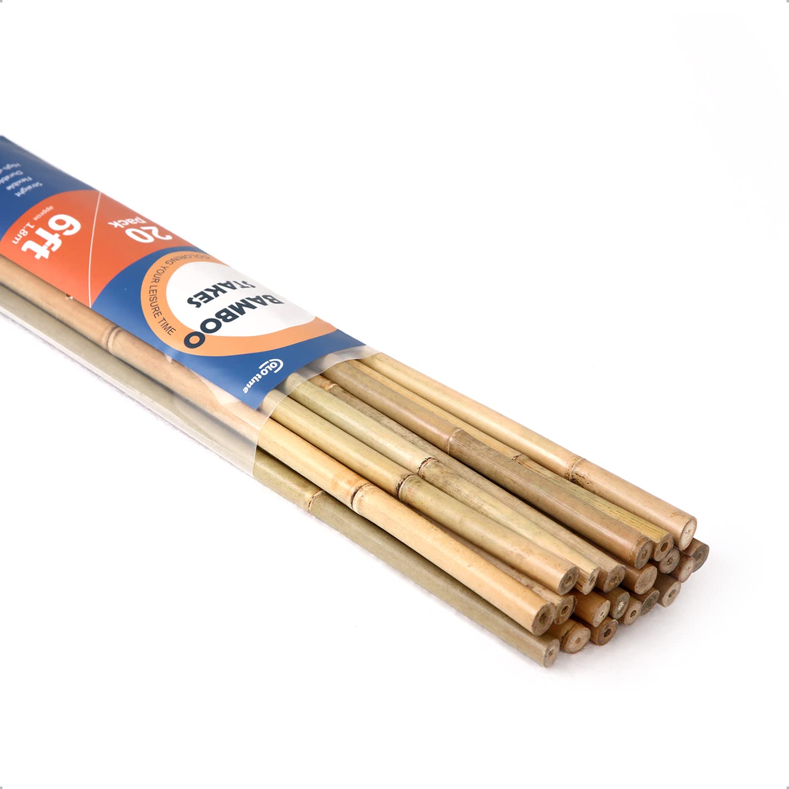 COLOtime front packaging showing 20 bamboo stakes and pack details, durable support