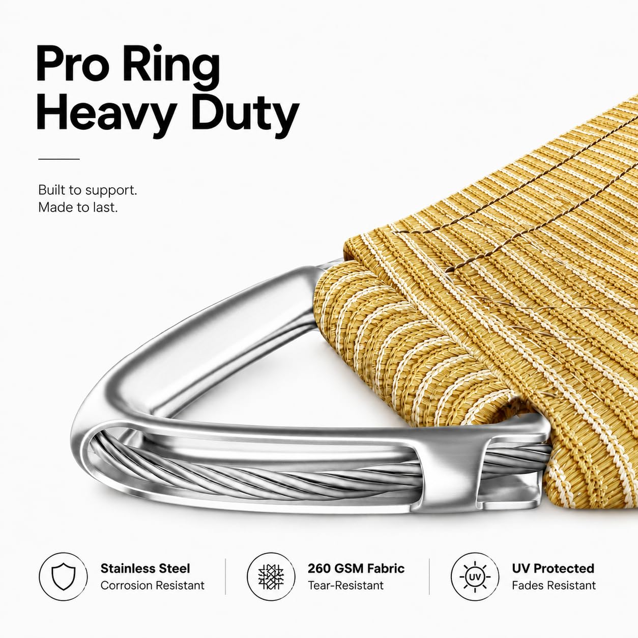 ColourTree close-up of pro ring and reinforced stitching for durable mounting