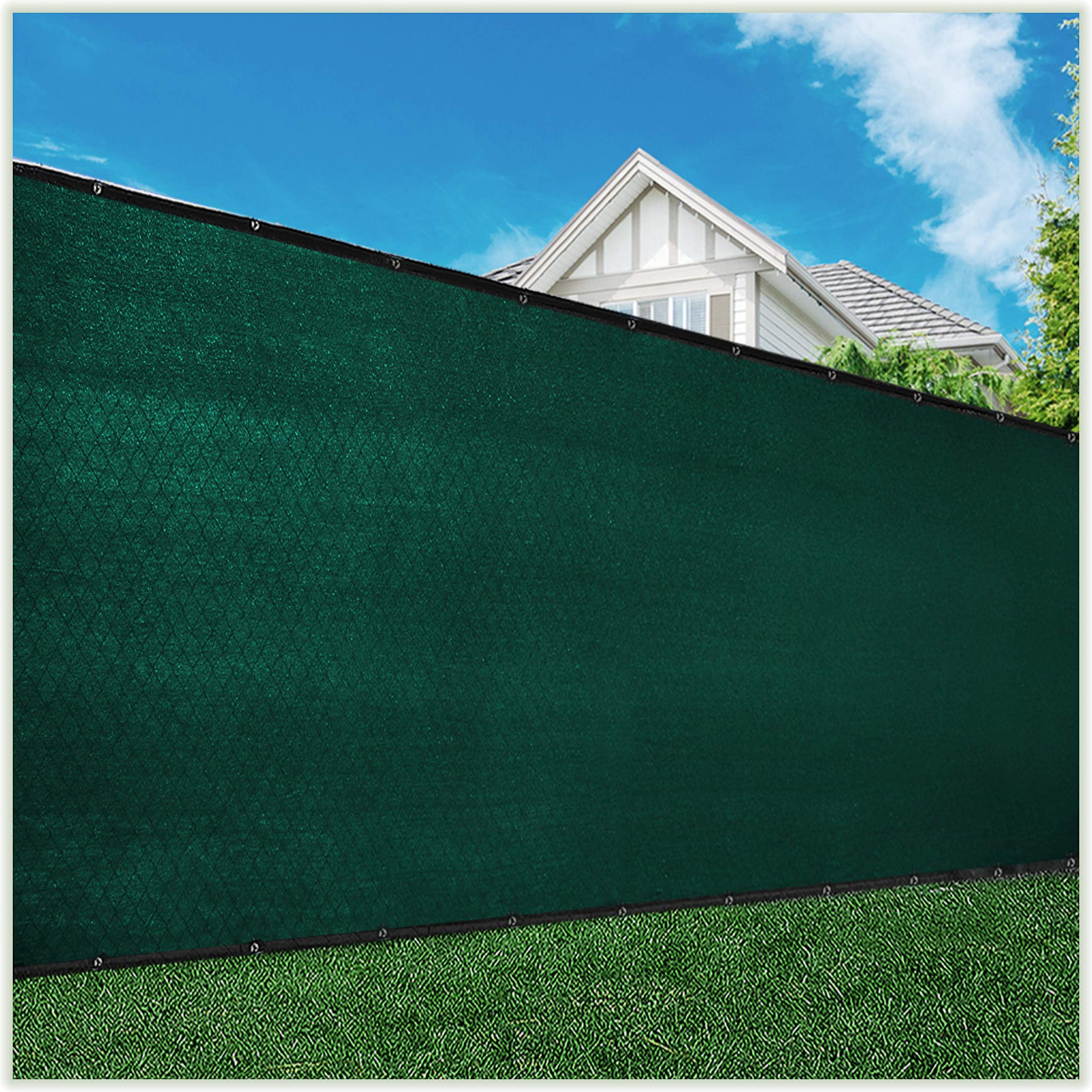 ColourTree front view of 8x50 green fence screen showing coverage and color benefits