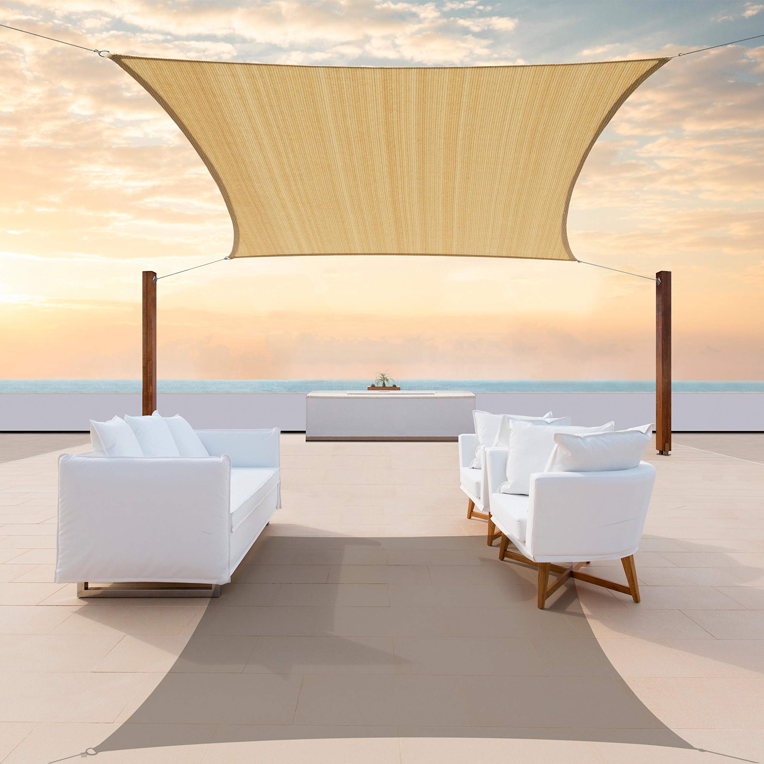 ColourTree rectangle canopy front view showing full coverage and neat finish