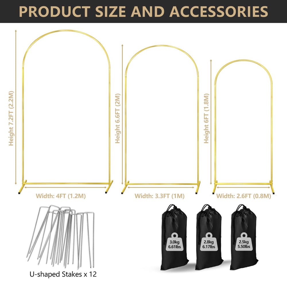 COLRASN height comparison with tape showing three arch size options