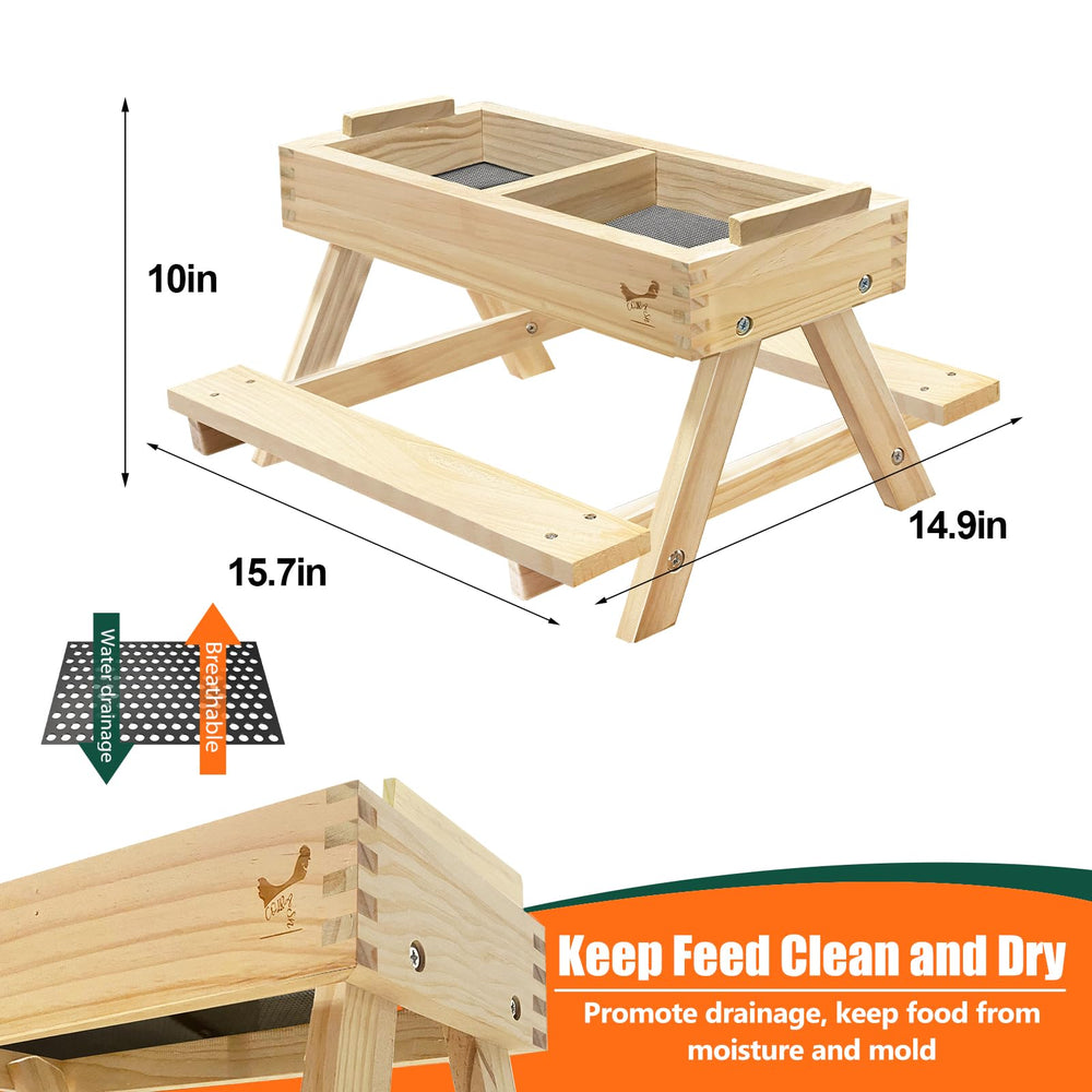 COLRASN feeder in use with chickens demonstrating reduced spillage benefit
