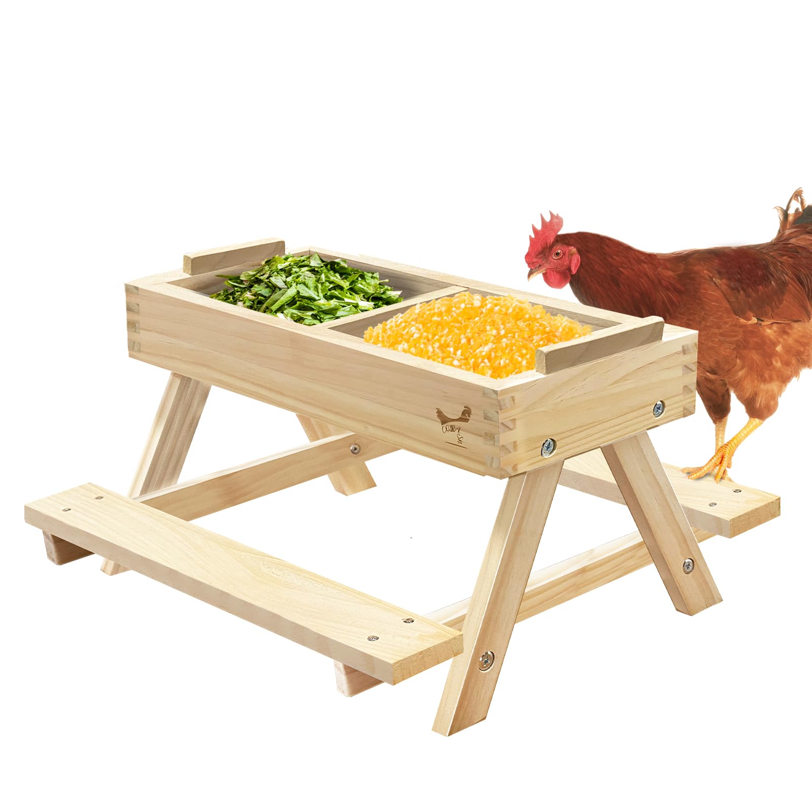 COLRASN front view picnic feeder showing compact, tidy feeding benefit